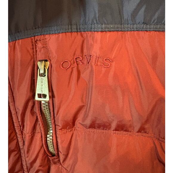 Orvis Men's Down Puffer Vest Burgundy/Navy Size XL-Like New - Picture 7 of 10